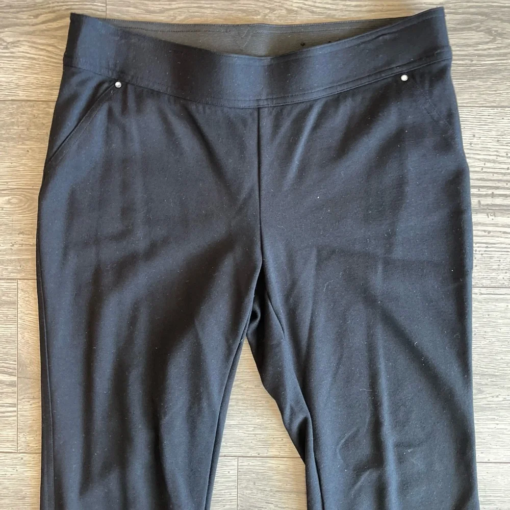 INC International Concepts Women’s Stretch Ponte Pant Black 10 Petite Straight